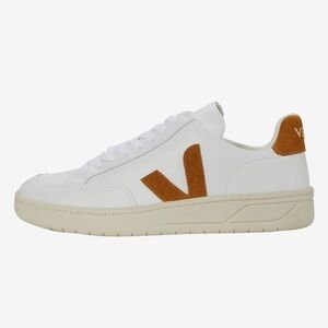 Veja V-12 White Leather and Suede Camel Womens Shoes Sneakers EU39 US8
